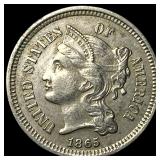 1865 Nickel Three-Cent Piece CLOSELY UNCIRCULATED