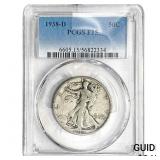 1938-D Walking Liberty Half Dollar PCGS F15
