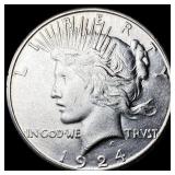 1924-S Silver Peace Dollar CHOICE AU