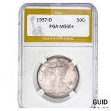 1937-D Walking Liberty Half Dollar PGA MS66+