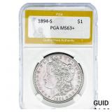 1894-S Morgan Silver Dollar PGA MS63+