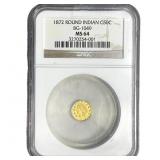 1872 Round California Gold Half Dollar NGC MS64 BG