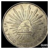 1900 Mexico Silver 1 Peso NEARLY UNCIRCULATED