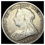1893 Great Britain Silver Shilling ABOUT UNCIRCULA