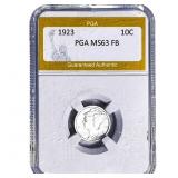 1923 Mercury Silver Dime PGA MS63 FB