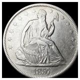 1857 Silver Half Dollar (Seated Liberty) CHOICE AU