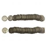 2 rolls of Mercury Dimes