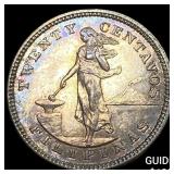 1903 U.S. Philippines Silver 20 Centavos CLOSELY U