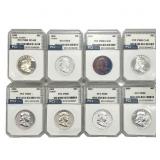 [8 Coins] 1958-1963 Franklin Half Dollar PCI PR69-