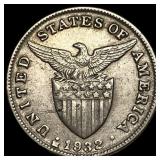 1932-M U.S. Philippines Nickel 5 Centavos NEARLY U