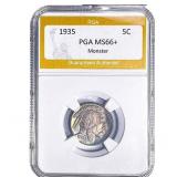 1935 Buffalo Nickel PGA MS66+ Monster