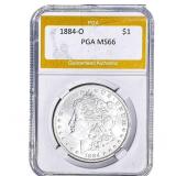 1884-O Morgan Silver Dollar PGA MS66