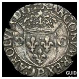 1590 France Charles X Silver Douzain NEARLY UNCIRC