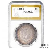 1884-S Morgan Silver Dollar PGA MS63