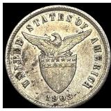 1903 U.S. Philippines Silver 10 Centavos CLOSELY U