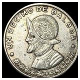 1961 Panama Silver 1/10 Balboa HIGH GRADE
