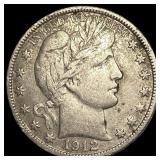 1912-D Silver Barber Half Dollar CLOSELY UNCIRCULA