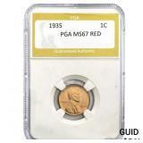 1935 Wheat Cent PGA MS67 RED