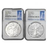 [2 Coins] 2021 Silver Eagle NGC MS70