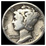 1921-S Silver Mercury Dime LIGHTLY CIRCULATED