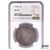 1928 Silver Peace Dollar NGC VF25