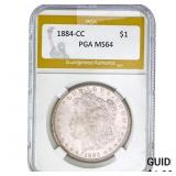 1884-CC Morgan Silver Dollar PGA MS64