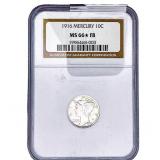 1916 Mercury Silver Dime NGC MS66* FB