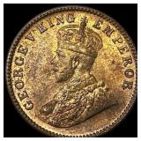 1929 British India Copper 1/4 Anna NEARLY UNCIRCUL