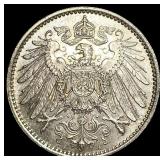 1915-A Germany Silver 1 Mark HIGH GRADE