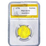 1776 Great Britain Gold Guinea PGA AU55