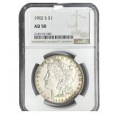 1902-S Morgan Silver Dollar NGC AU58