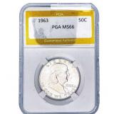 1963 Franklin Half Dollar PGA MS66