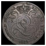 1832 Belgium Copper 10 Centimes CLOSELY UNCIRCULAT