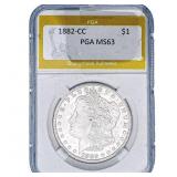 1882-CC Morgan Silver Dollar PGA MS63