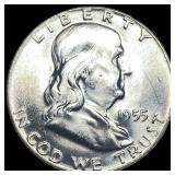 1955 Silver Half Dollar Franklin GEM BU