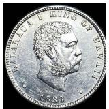 1883 Hawaii Silver 1/4 Dollar GEM BU