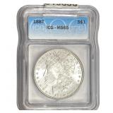 1887 Morgan Silver Dollar ICG MS65