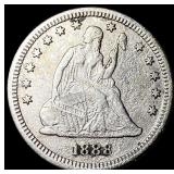 1888-S Silver Seated Liberty Quarter CLOSELY UNCIR