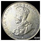 1921 Straits Settlements Silver 50 Cents HIGH GRAD