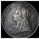 1896 Great Britain Silver Shilling CLOSELY UNCIRCU