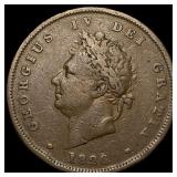 1826 Great Britain George IV Copper Penny CLOSELY