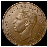 1950 Great Britain George VI Copper Penny GEM BU