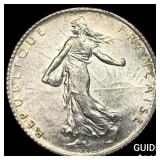 1911 France Silver 1 Franc CLOSELY UNCIRCULATED