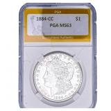 1884-CC Morgan Silver Dollar PGA MS63