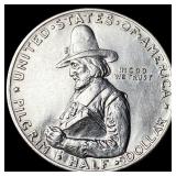 1920 Silver Pilgrim Tercentenary Half Dollar CLOSE