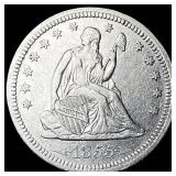 1855 Arrows Seated Liberty Quarter UNCIRCULATED