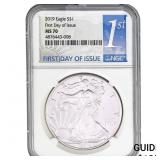 2019 Silver Eagle NGC MS70 First Day of Issue