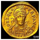 Byzantine Zeno 474-491 AD Gold Solidus CLOSELY UN
