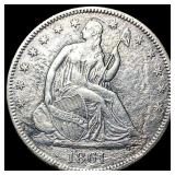 1861-O Silver Half Dollar CLOSELY UNCIRCULATED