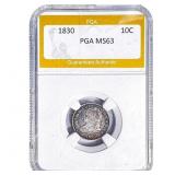 1830 Capped Bust Dime PGA MS63